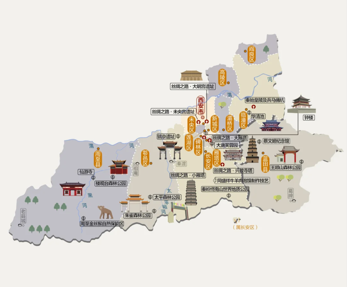 西安旅游地图